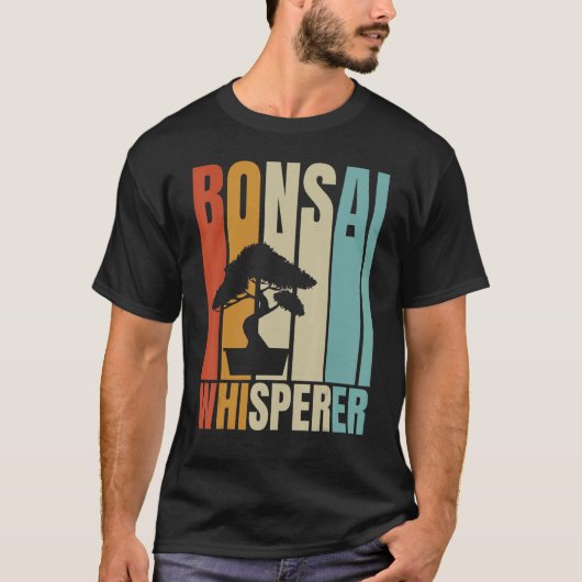 Retro Bonsai Whisperer   Bonsai Tree T-shirt (Voorkant)