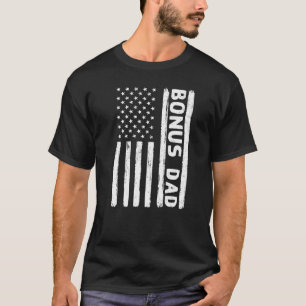 Retro Bonus Papa Stepdad Amerikaanse vlag T-shirt