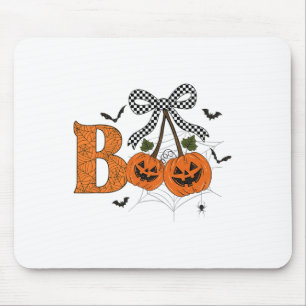 Retro Boo Ghost Pumpkin Cherries Bow Halloween Wom Muismat