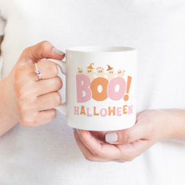 Retro Boo Halloween Cool Schattige Modern Koffiemok
