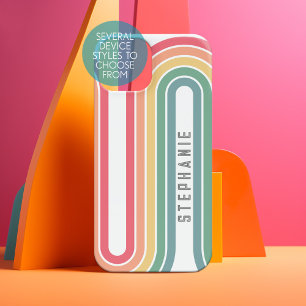 Retro boog pasteltinten regenboogkleuren script na samsung galaxy hoesje
