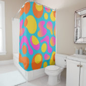 Retro Boogie – Abstract Blob Shower Curtain Douchegordijn (In situ)