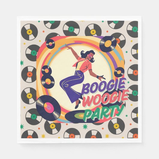 Retro Boogie Woogie Party Paper Servet (Voorkant)