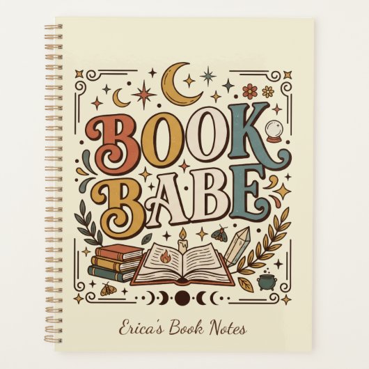 Retro Book Babe Mystical Celestial Witchy Bookish (Devant)