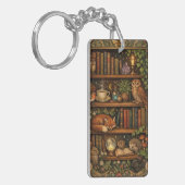 Retro book lover woodland animals sleutelhanger (Voorkant Links)