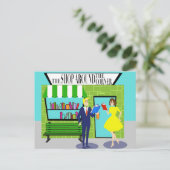 Retro Book Lovers Briefkaart (Staand voorkant)