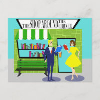 Retro Book Lovers Briefkaart