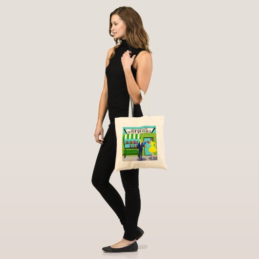 Retro Book Lovers Canvas tas (Voorkant (model))
