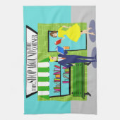 Retro Book Lovers Kitchen Towel Theedoek (Verticaal)