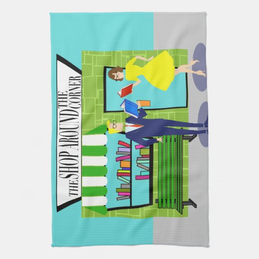 Retro Book Lovers Kitchen Towel Theedoek (Verticaal)