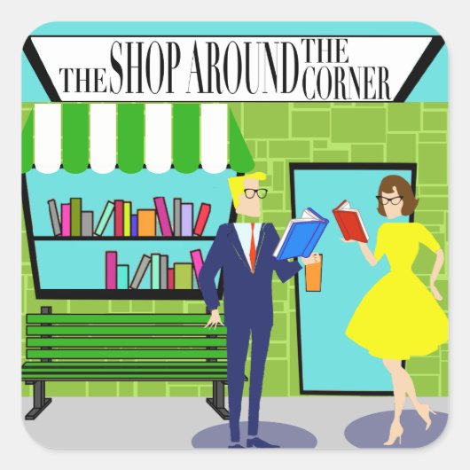 Retro Book Lovers Stickers (Voorkant)