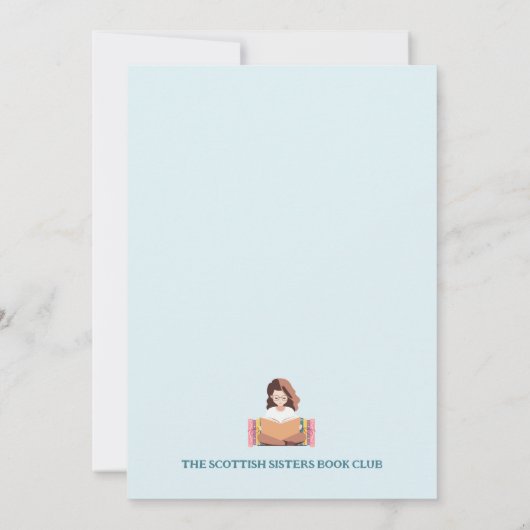 Rétro Bookish Book Club Meeting Party Invitation (Dos)