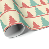 Retro Boom Silhouetten Cadeaupapier (Rol Hoek)