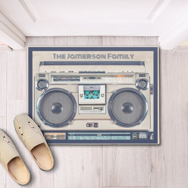 Retro Boombox Beige Deurmat (Creator heeft geüpload)