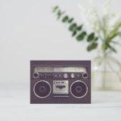 Retro Boombox Ghetto Blaster Music visitekaartje (Staand voorkant)