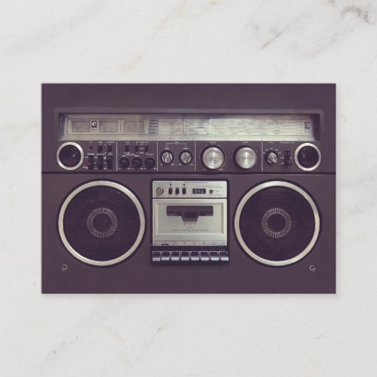 Retro Boombox Ghetto Blaster Music visitekaartje (Voorkant)