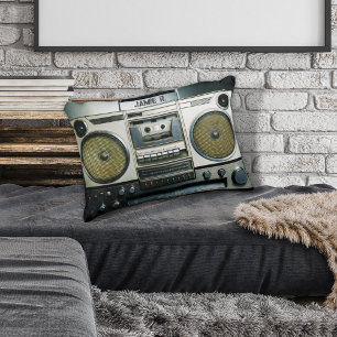 Retro Boombox Grey Accent Kussen