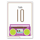 Retro Boombox Indie Mixtape Wedding (Paars/Limoen) Kaart (Achterkant)