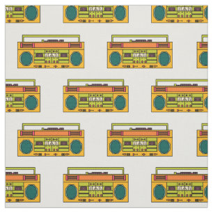 retro boombox patroon stof