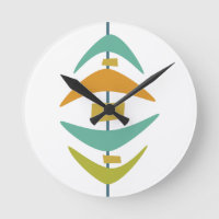 Retro Boomerang Aqua Oranje Green Mid Century