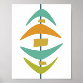 Retro Boomerang Mid Century Modern Style Poster (Voorkant)