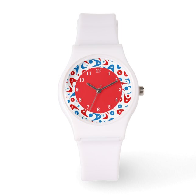 Retro Boomerangs Horloge (Voorkant)