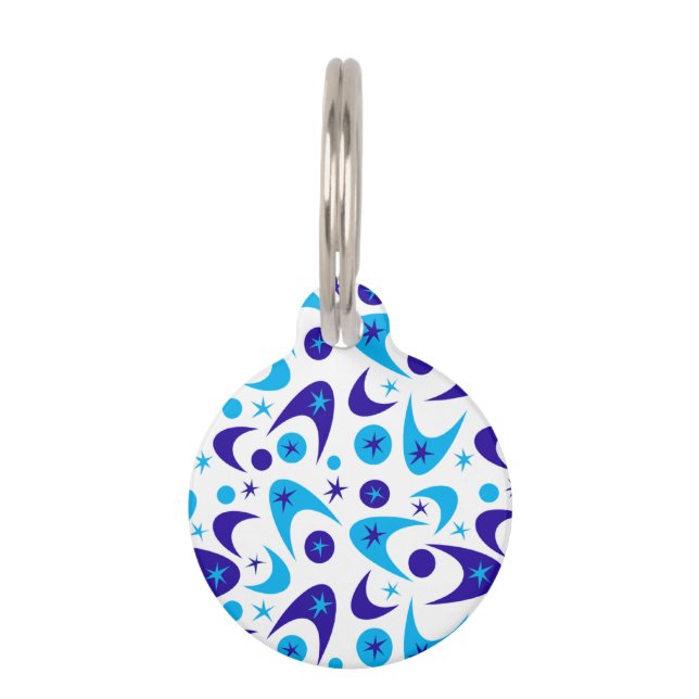 Retro Boomerangs Huisdierpenning (Voorkant)