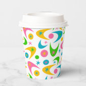 Retro Boomerangs papierbekertjes Papieren Bekers (Achterkant)