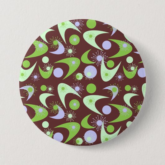 Retro Boomerangs Ronde Button 7,6 Cm (Voorkant)
