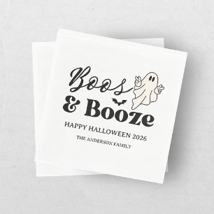 Retro Boos & Booze Spooktacular Halloween Servet