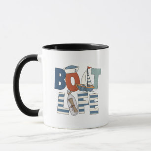 Retro Bootleven Typografie Marine Nautical Sailor Mok