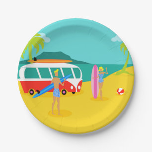 Retro Bord van het Document van het Paar Surfer
