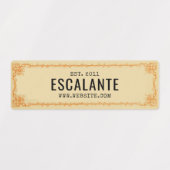 Retro Border Beige Bruin Sinaasappel Custom Labels (Design 2)