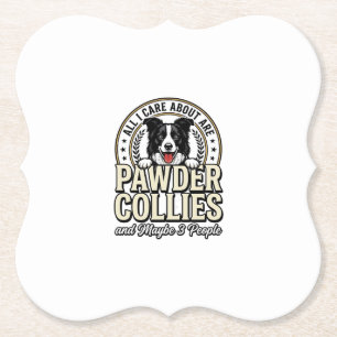 Retro Border Collie Hond Liefhebber Grappig Shirt  Kartonnen Onderzetters