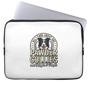 Retro Border Collie Hond Liefhebber Grappig Shirt Laptop Sleeve
