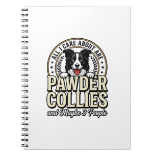 Retro Border Collie Hond Liefhebber Grappig Shirt Notitieboek