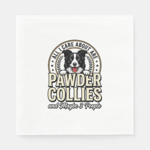 Retro Border Collie Hond Liefhebber Grappig Shirt  Servet