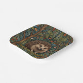 Retro  bos egel bos botanische papieren bordje (Gebogen)