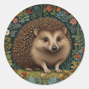 Retro  bos egel bos botanische ronde sticker