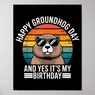 Retro Bosmardijn Zonnige Verjaardag Vintage Grappi Poster