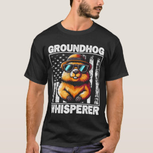 Retro Bosmarmot Fluisteraar Funny Woodchuck Ground T-shirt