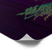 Retro Bossen met Lake Landscape Poster (Hoek)