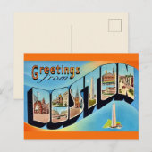 Retro Boston Groet Ansichtkaart Briefkaart (Voorkant / Achterkant)