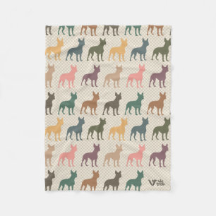 Retro Boston Terrier-hondenliefhebber Dekengave Wo Fleece Deken