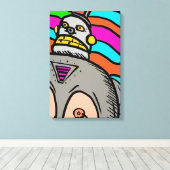 Retro Bot Canvas Afdruk (Insitu (Houten vloer))