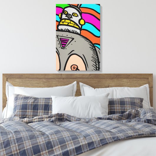 Retro Bot Canvas Afdruk (Insitu (Slaapkamer))