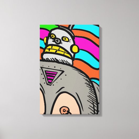 Retro Bot Canvas Afdruk (Voorkant)