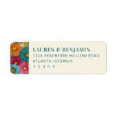 Retro Botanica and Teal Wedding Etiket (Voorkant)