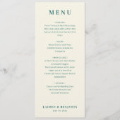 Retro Botanica and Teal Wedding Menu (Voorkant)