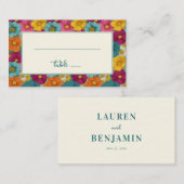 Retro Botanica and Teal Wedding Plaatskaartje (Voorkant / Achterkant)